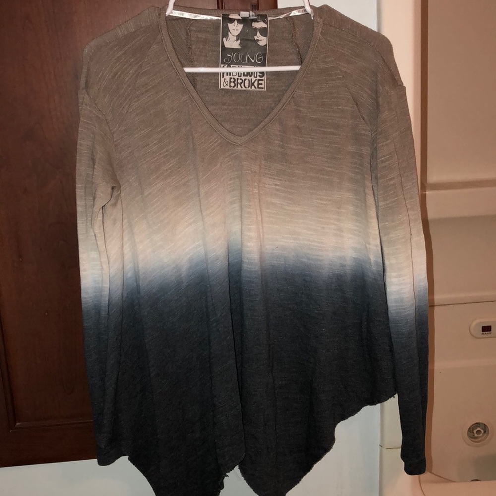 Young Fabulous & Broke Ombré Blue Navy Long Sleeve